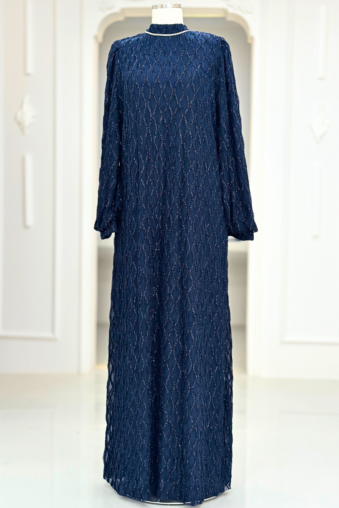 Ravza Modest Evening Dress - Navy