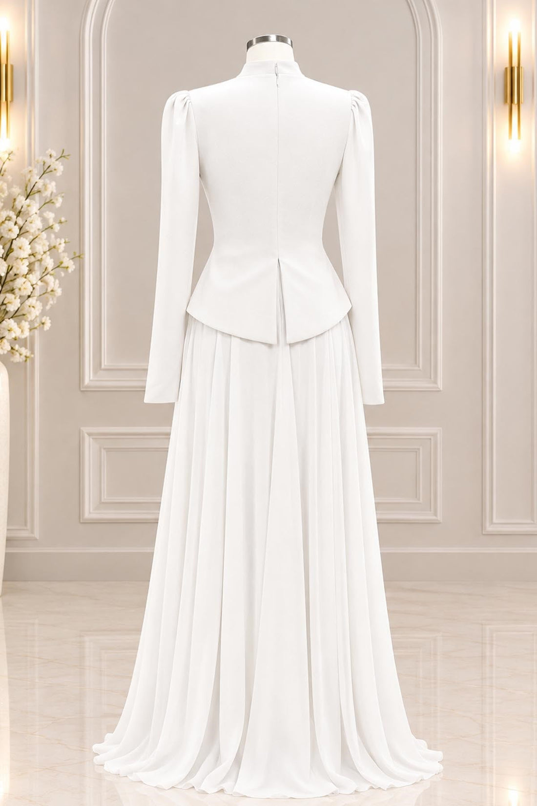 Sedef Modest Evening Dress - Ivory
