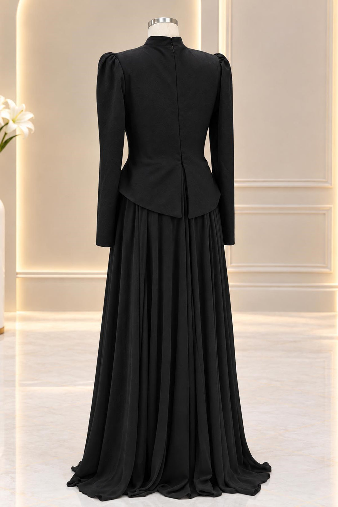Sedef Modest Evening Dress - Black