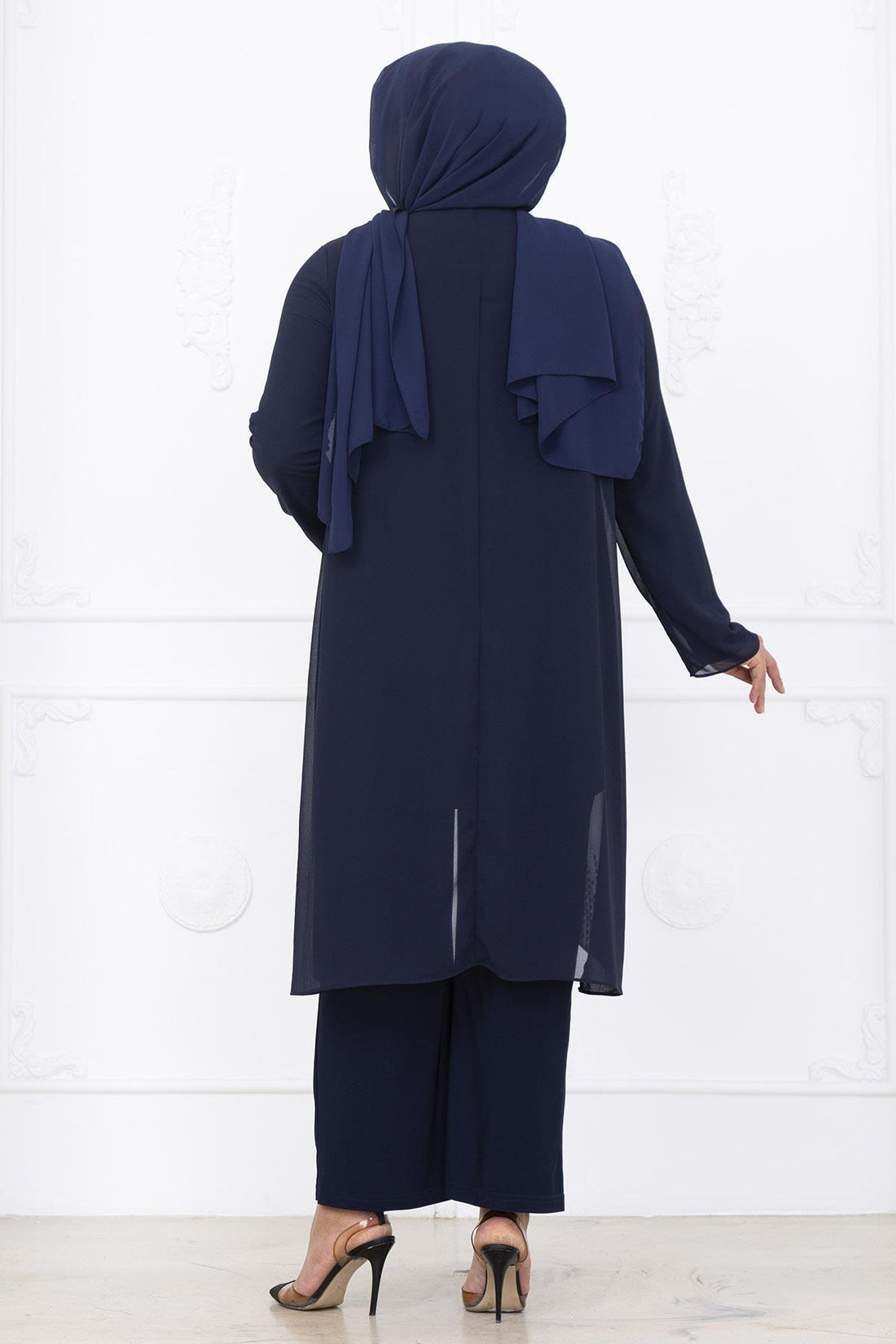Sezen Modest Evening Set - Navy