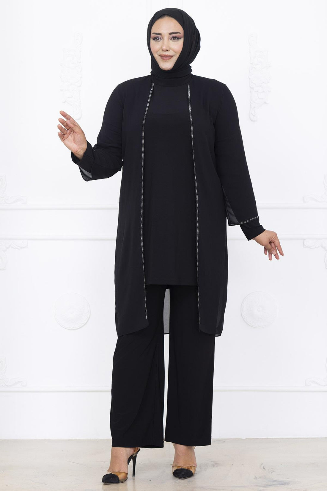 Sezen Modest Evening Set - Black