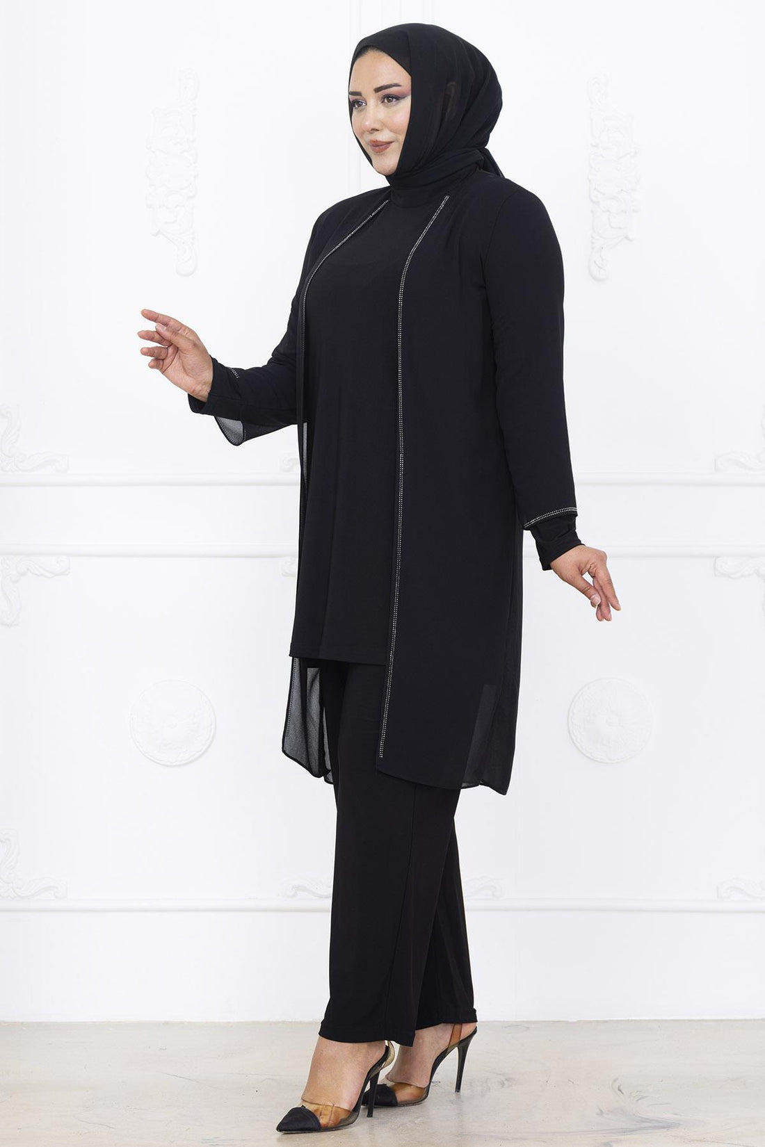 Sezen Modest Evening Set - Black