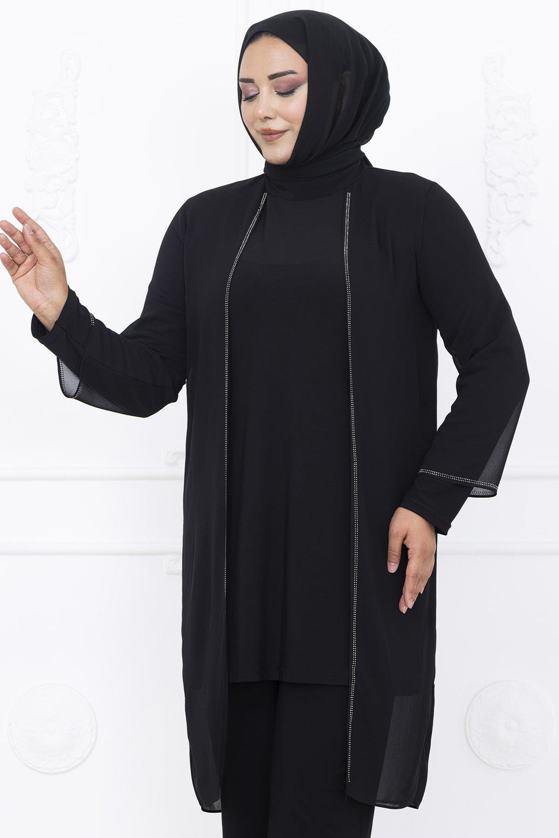 Sezen Modest Evening Set - Black