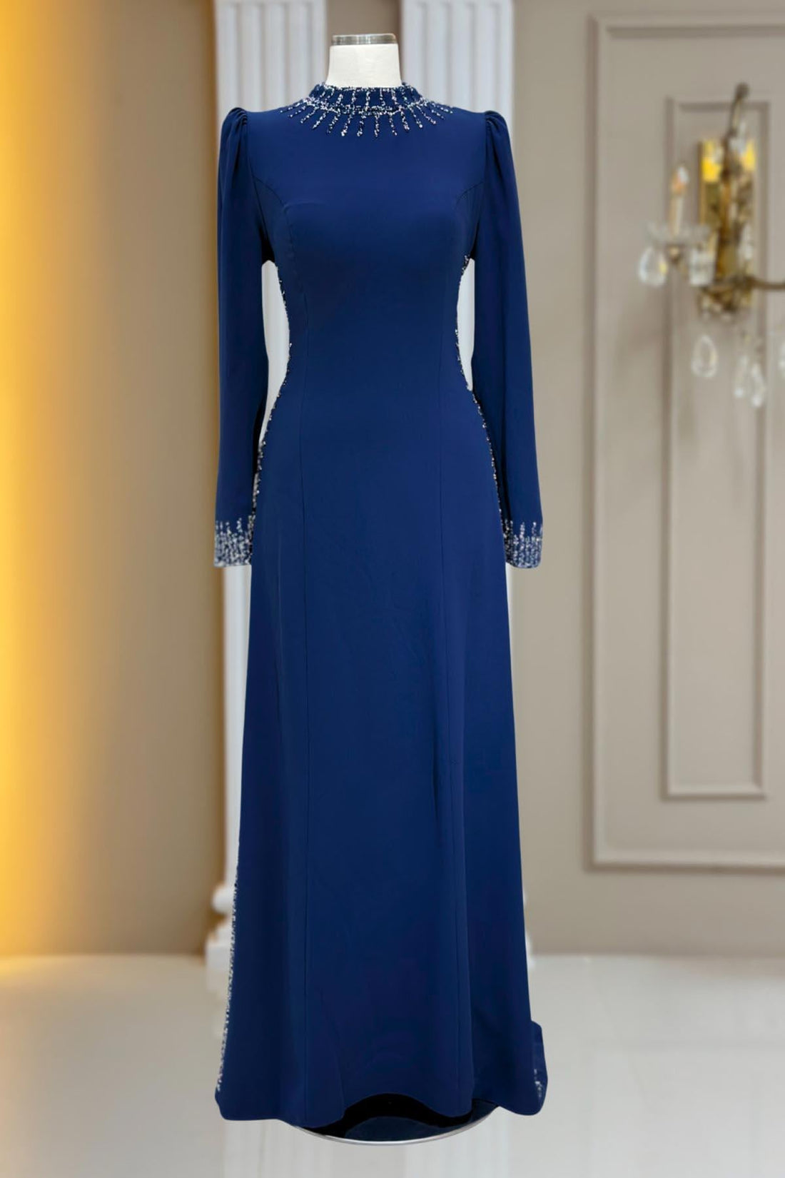 Sıla Modest Evening Dress - Navy