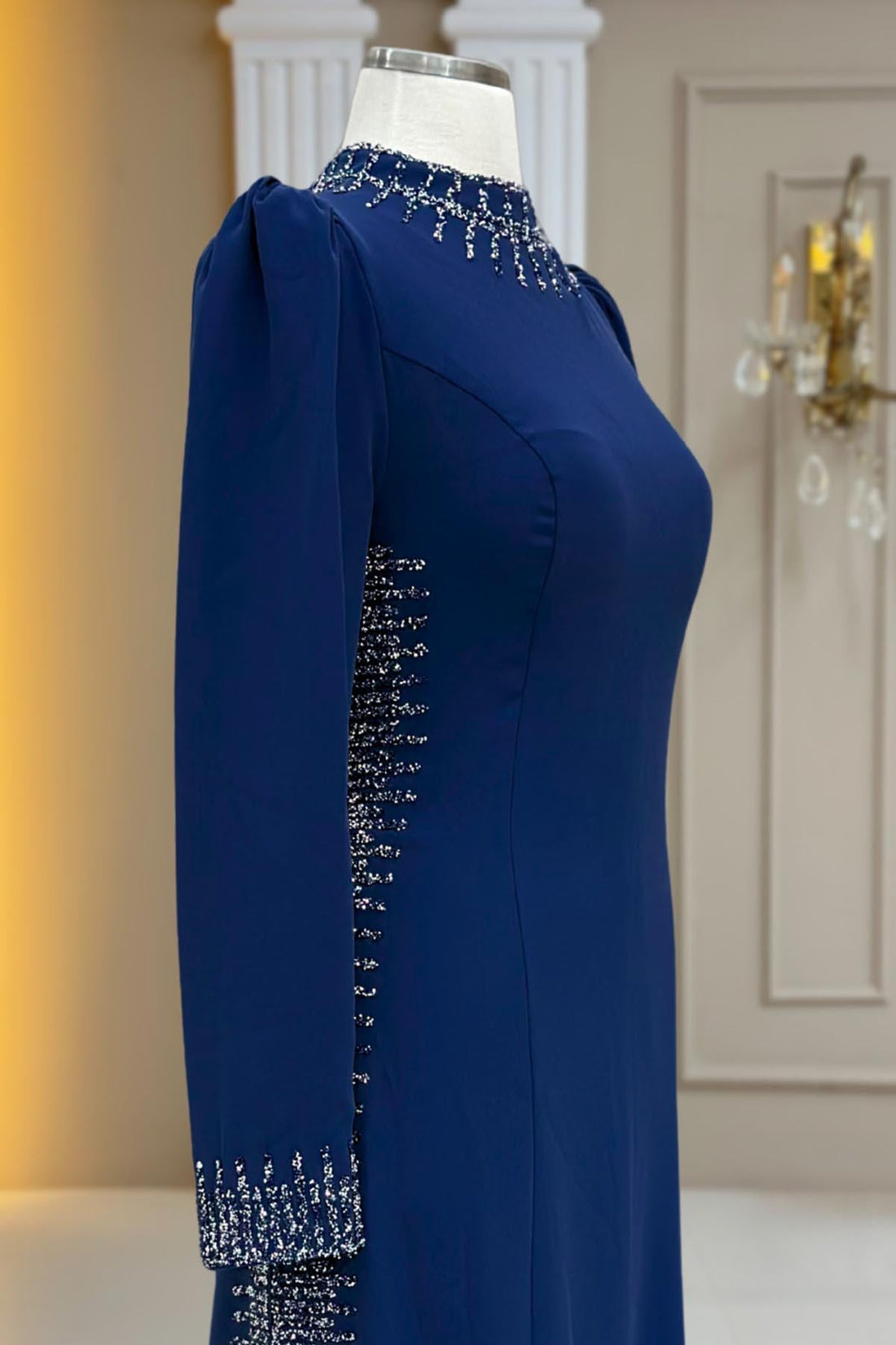 Sıla Modest Evening Dress - Navy