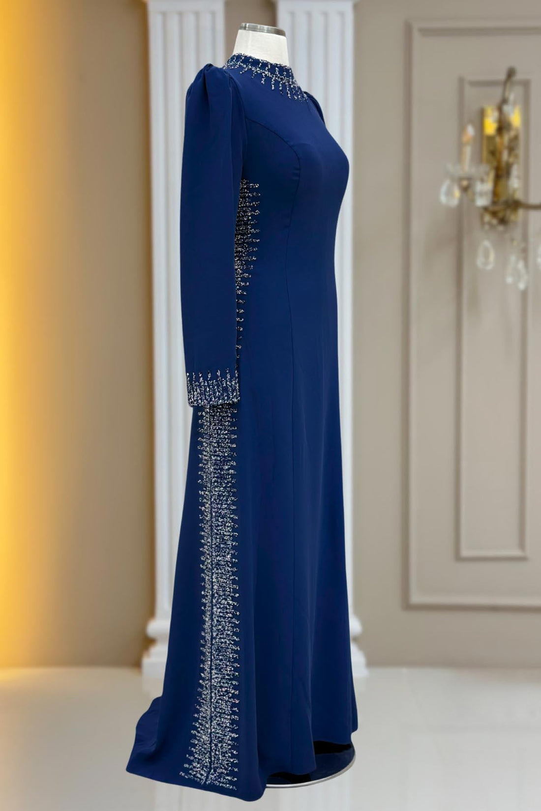 Sıla Modest Evening Dress - Navy