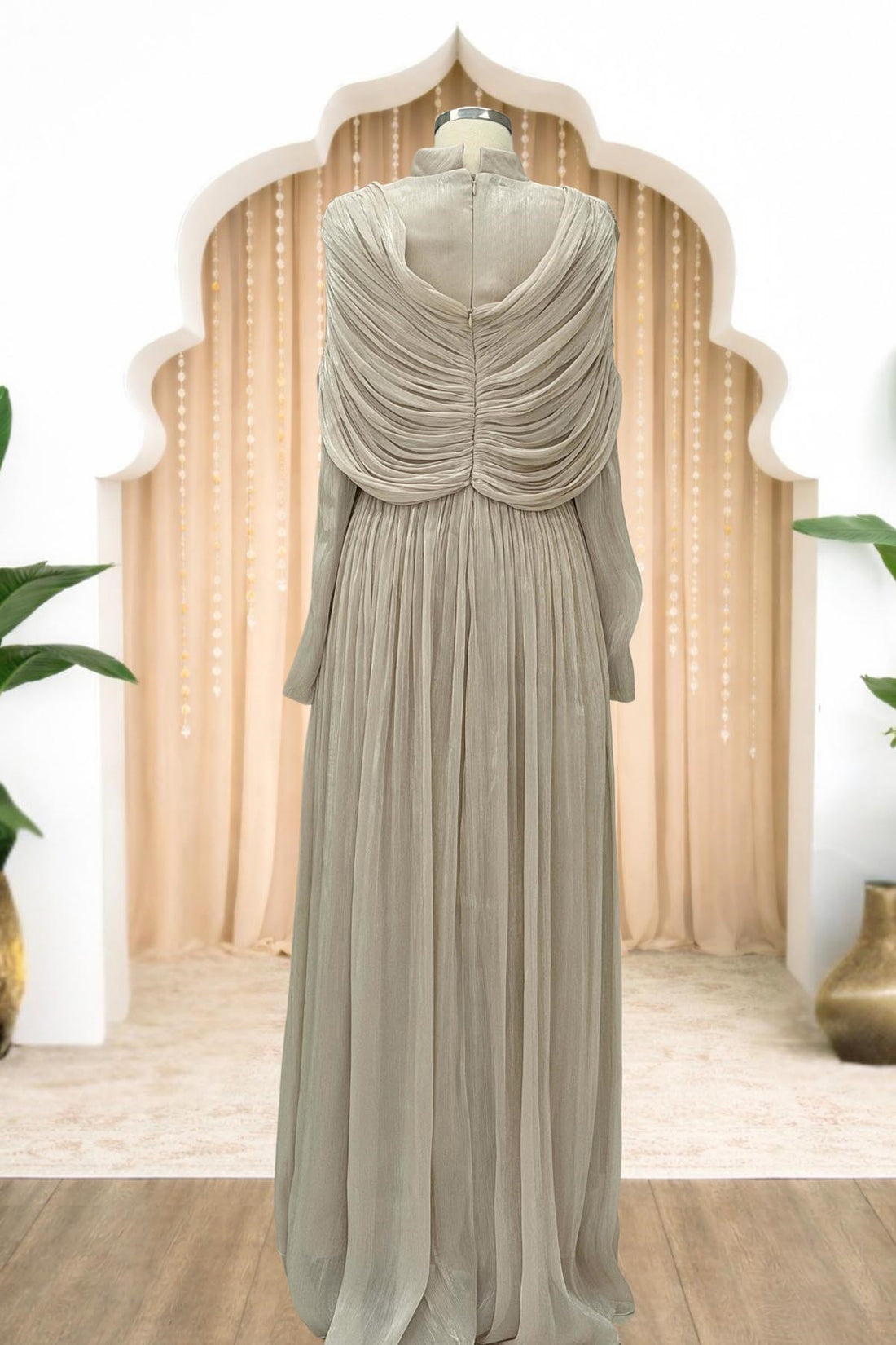 Sumru Modest Evening Dress - Beige
