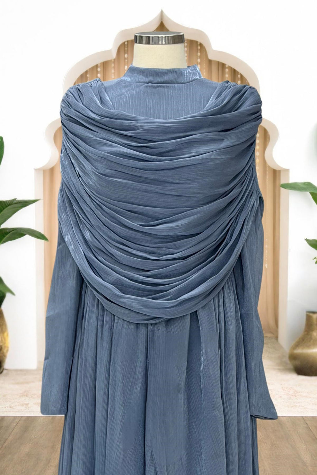 Sumru Modest Evening Dress - Indigo