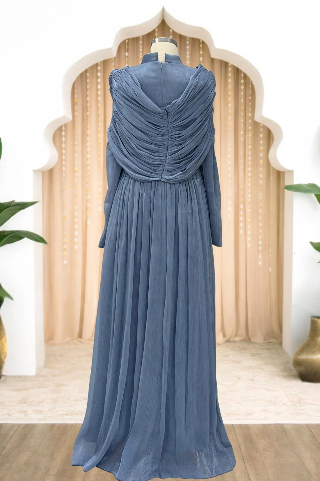 Sumru Modest Evening Dress - Indigo