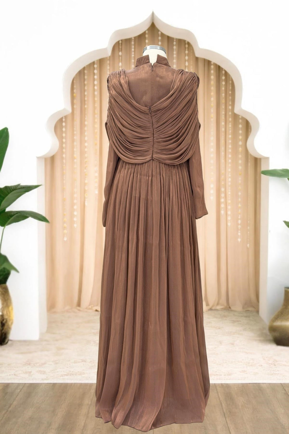 Sumru Modest Evening Dress - Brown