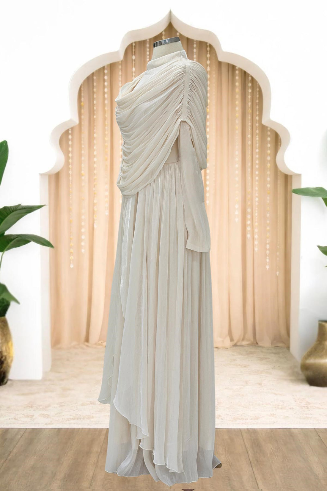Sumru Modest Evening Dress - Cream