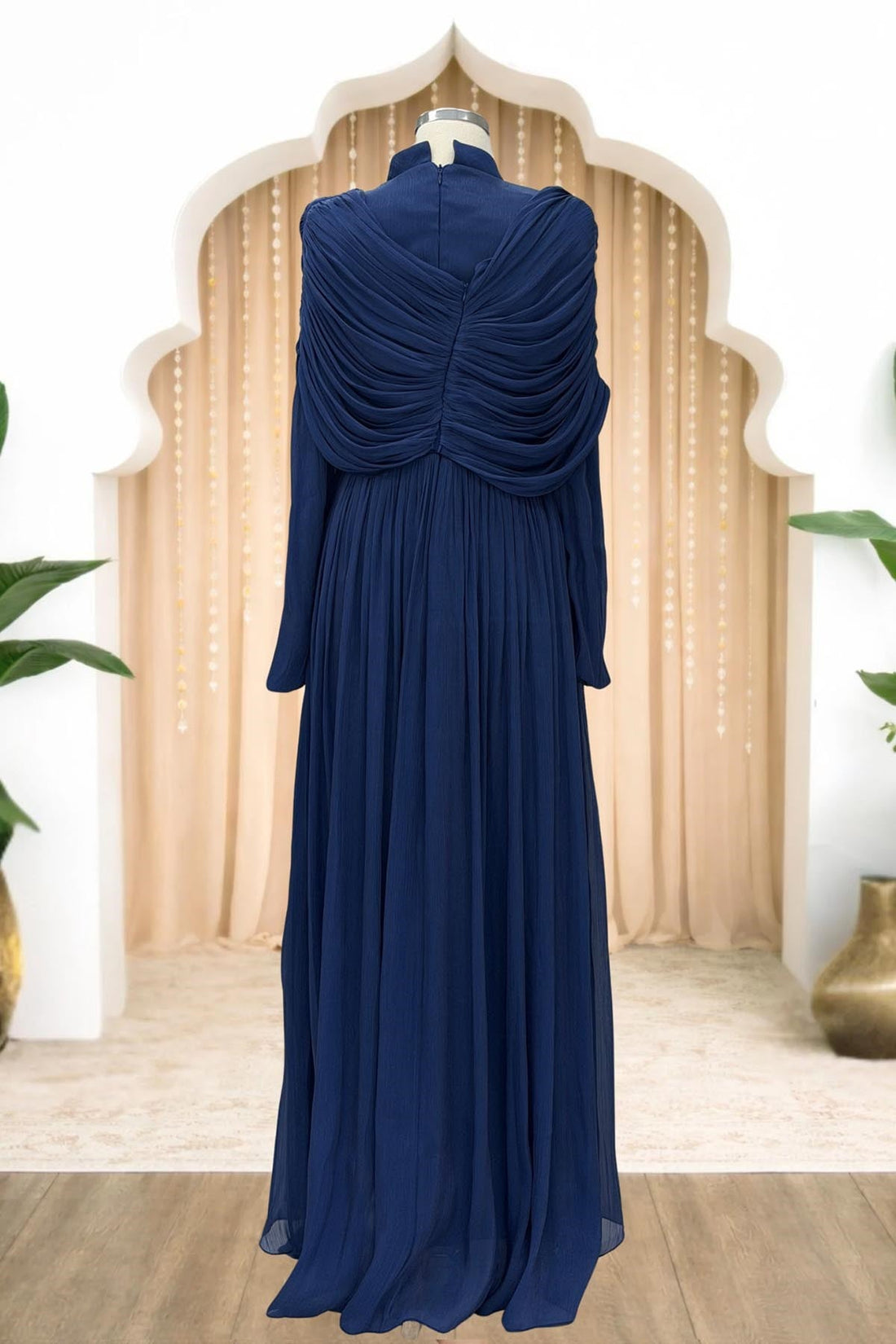 Sumru Modest Evening Dress - Navy