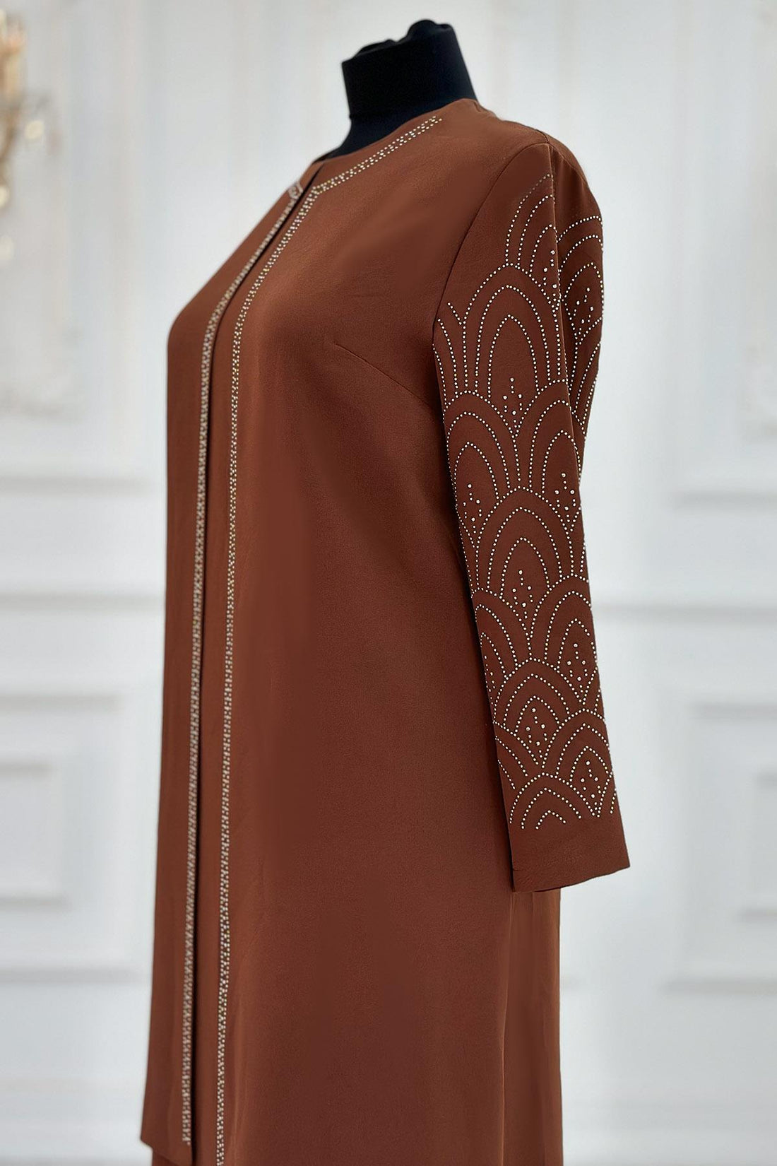 Suzan Modest Evening Dress - Brown