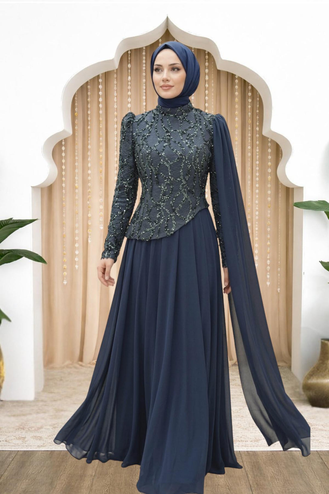 Tülin Modest Evening Dress - Anthracite