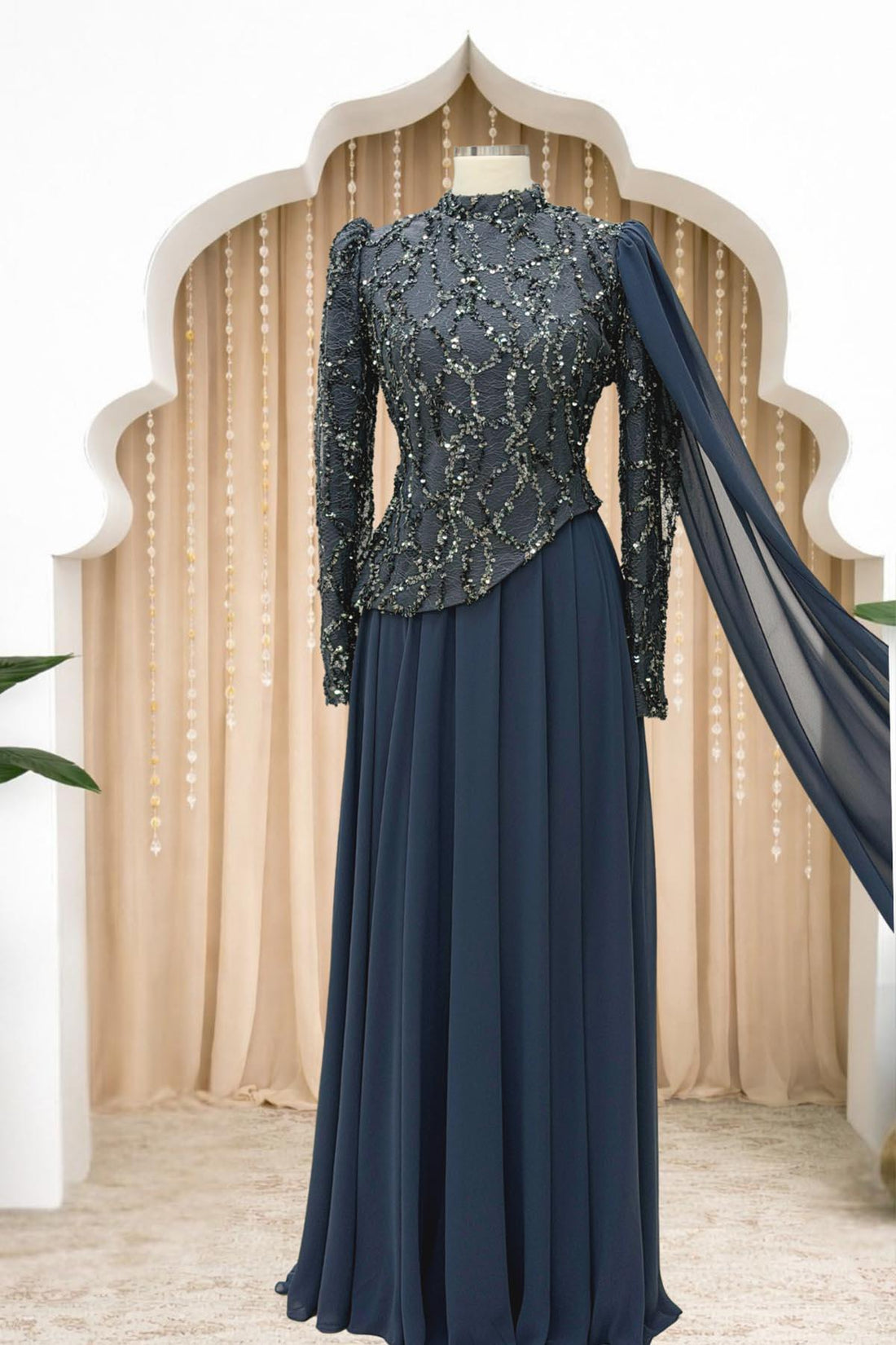 Tülin Modest Evening Dress - Anthracite
