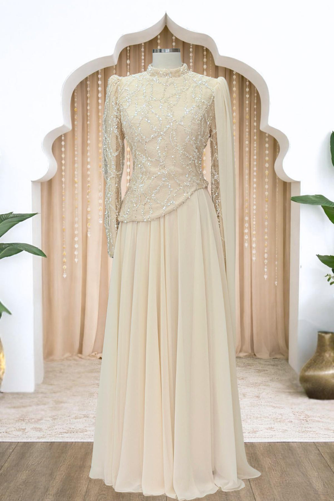 Tülin Modest Evening Dress - Ivory