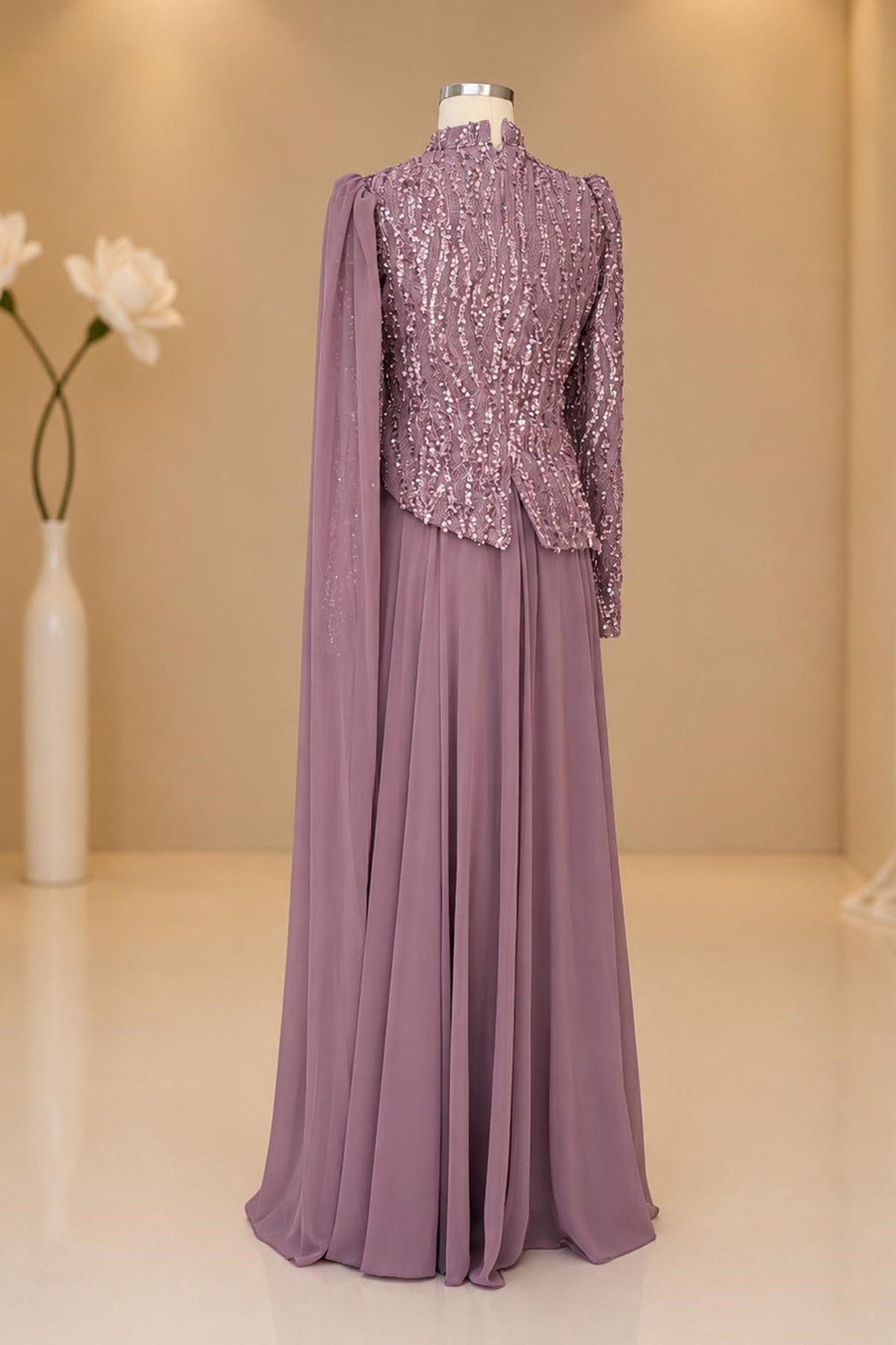 Tülin Modest Evening Dress - Blush Pink