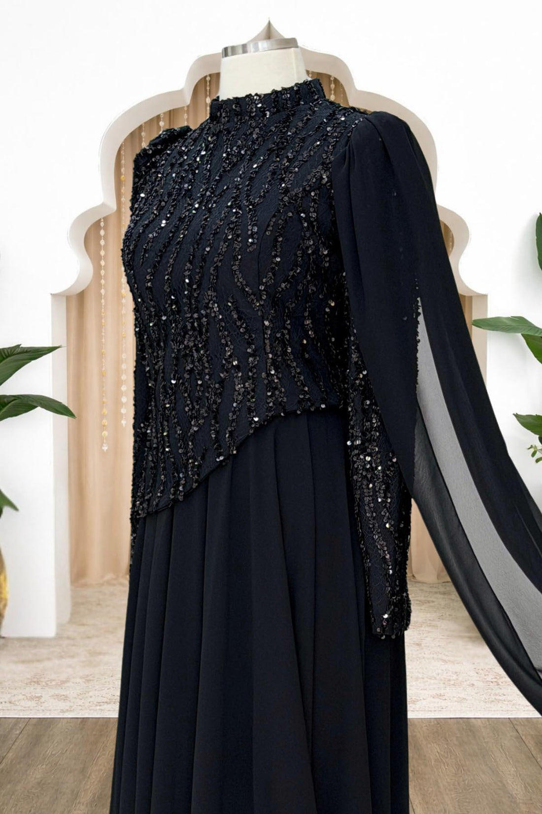 Tülin Modest Evening Dress - Black