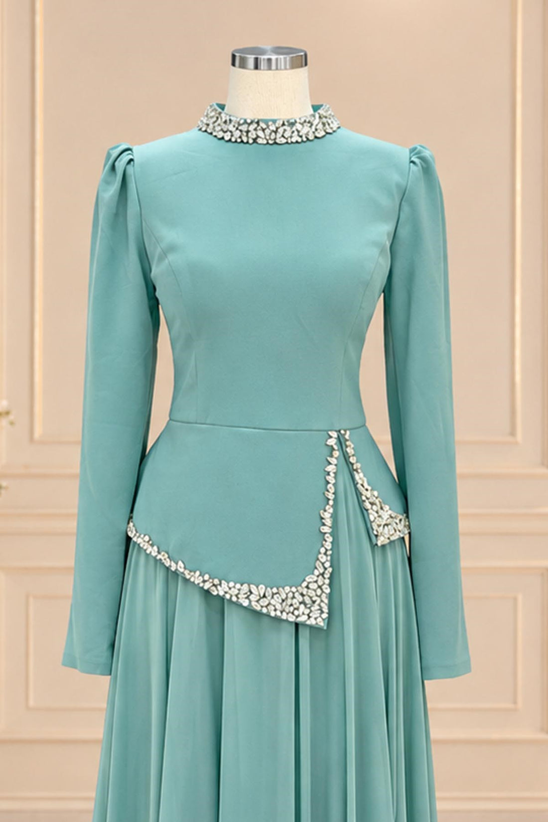 Yağmur Modest Evening Dress - Mint