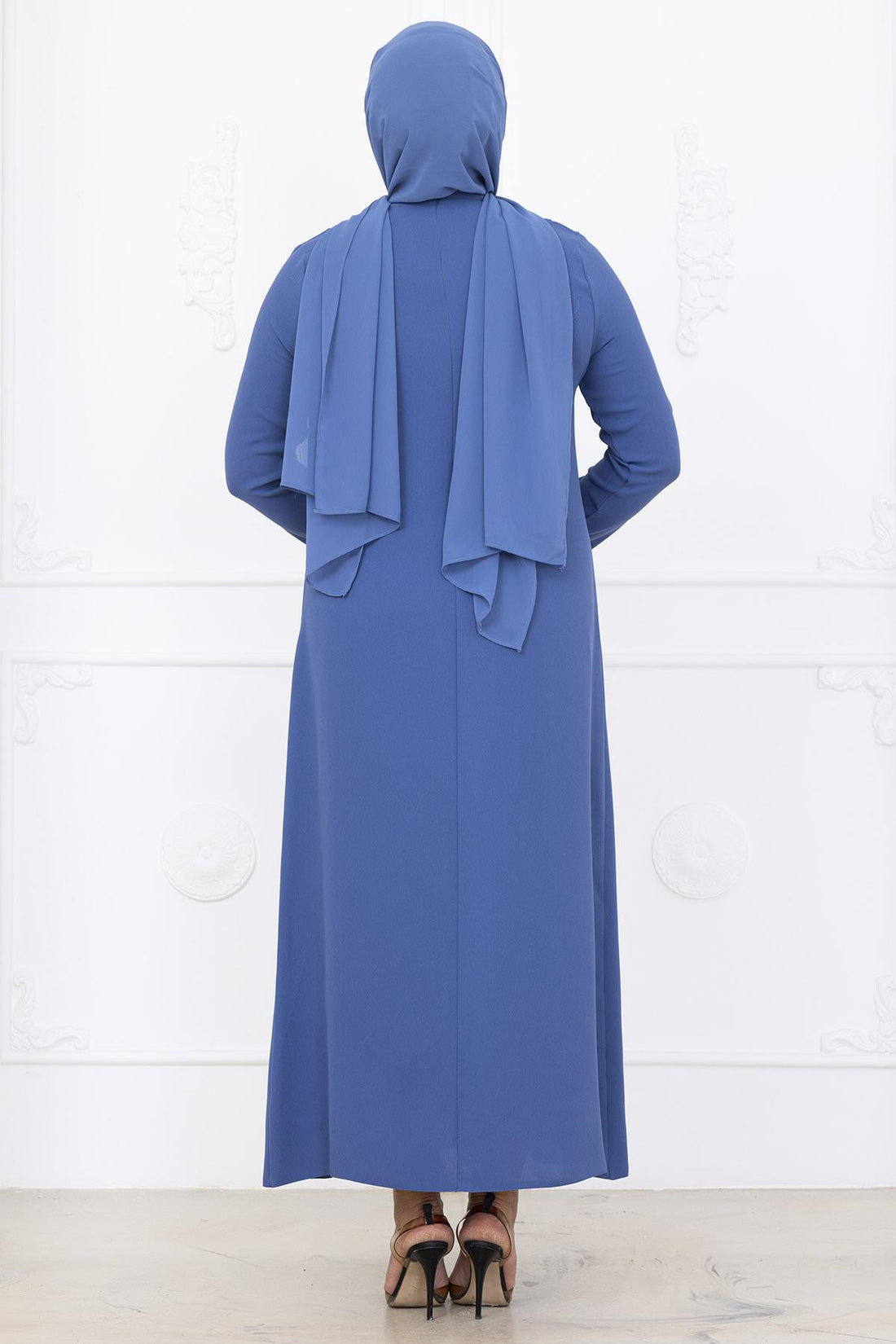 Yakut Modest Evening Dress - Indigo