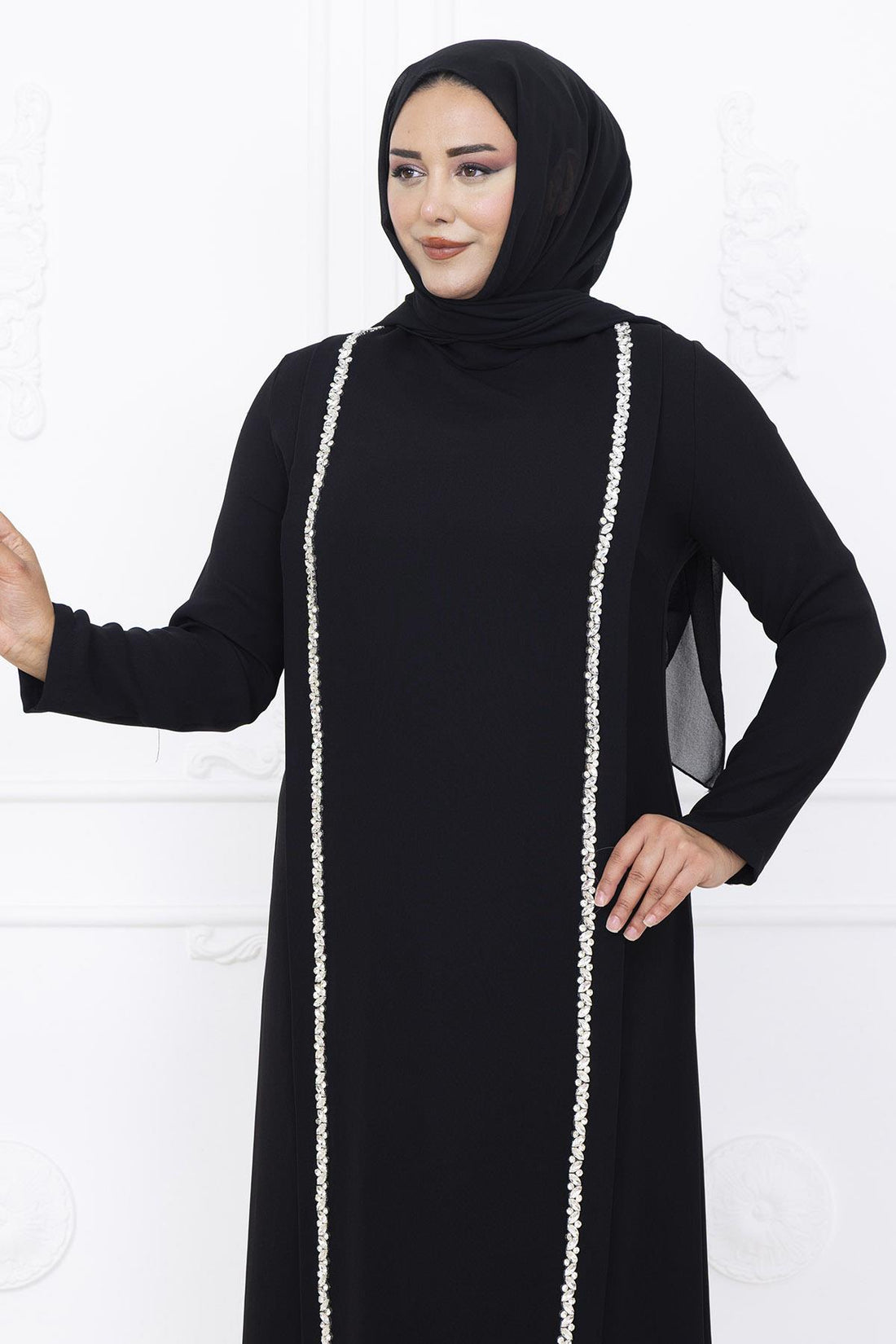 Yakut Modest Evening Dress - Black