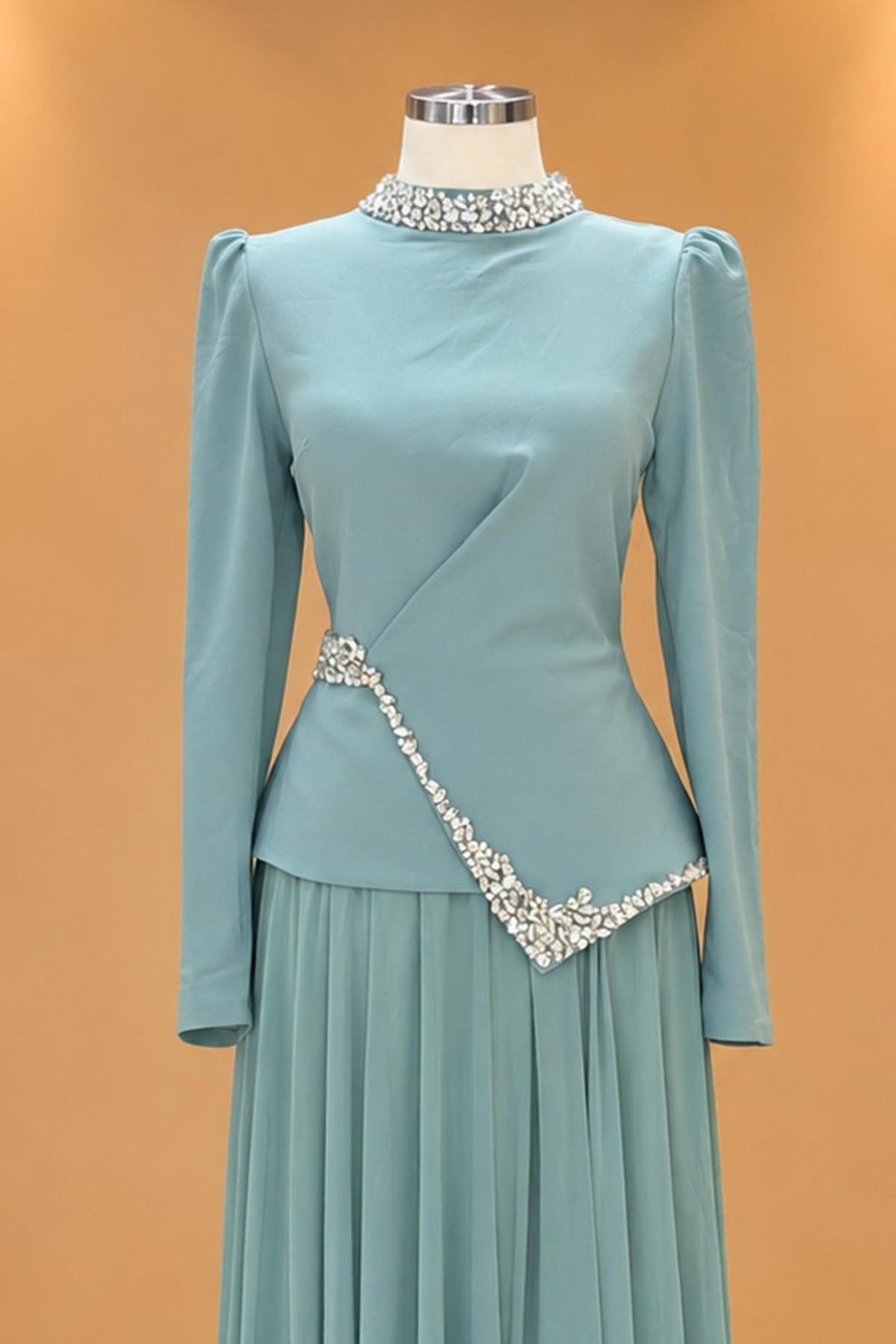Yaren Modest Evening Dress - Mint