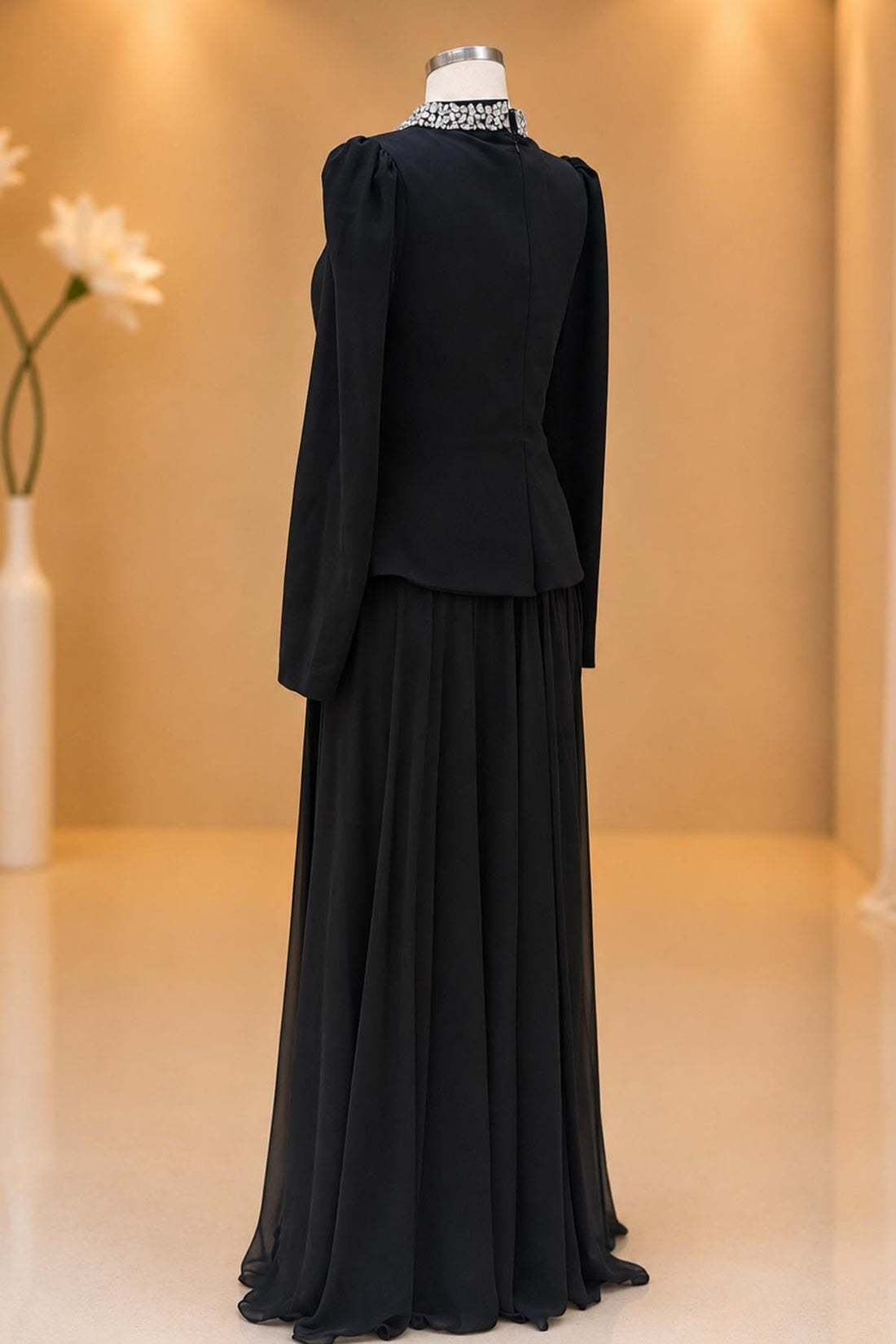 Yaren Modest Evening Dress - Black