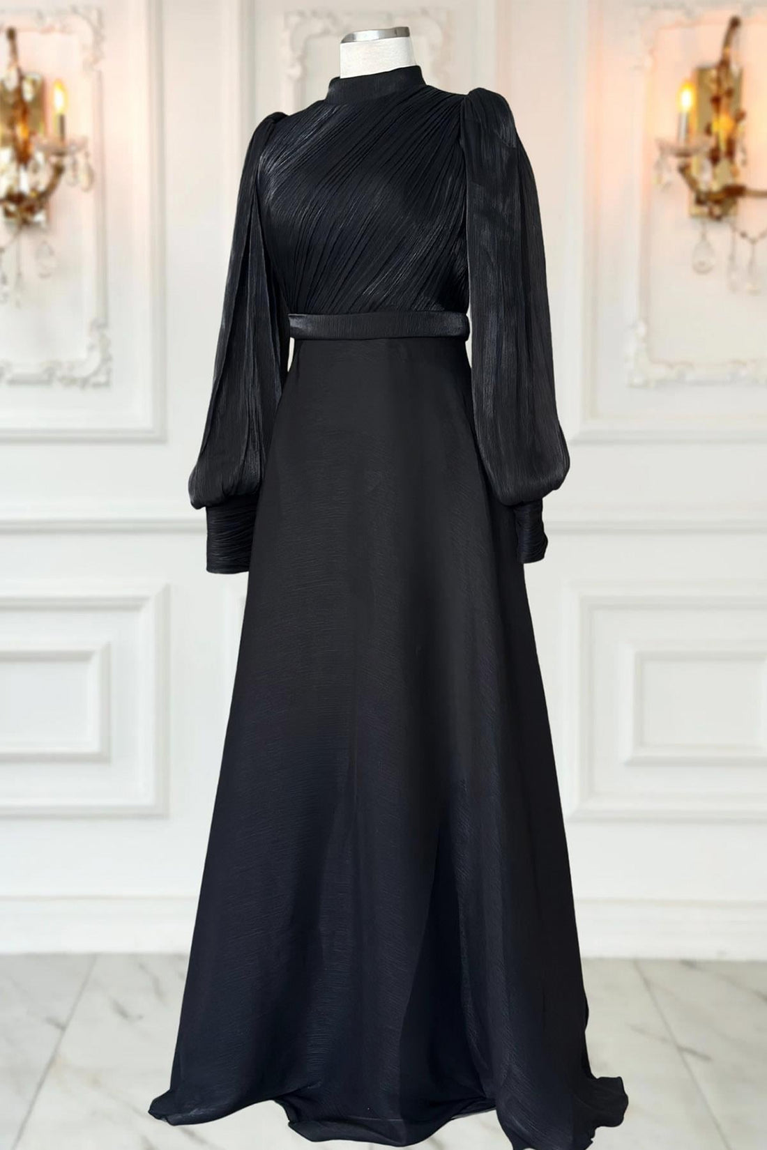 Zen Modest Evening Dress - Black