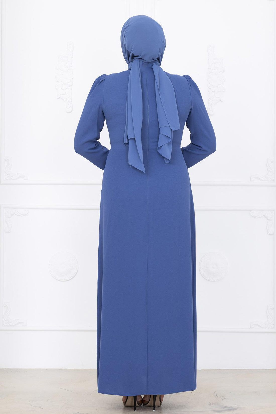 Zühre Modest Evening Dress - Indigo