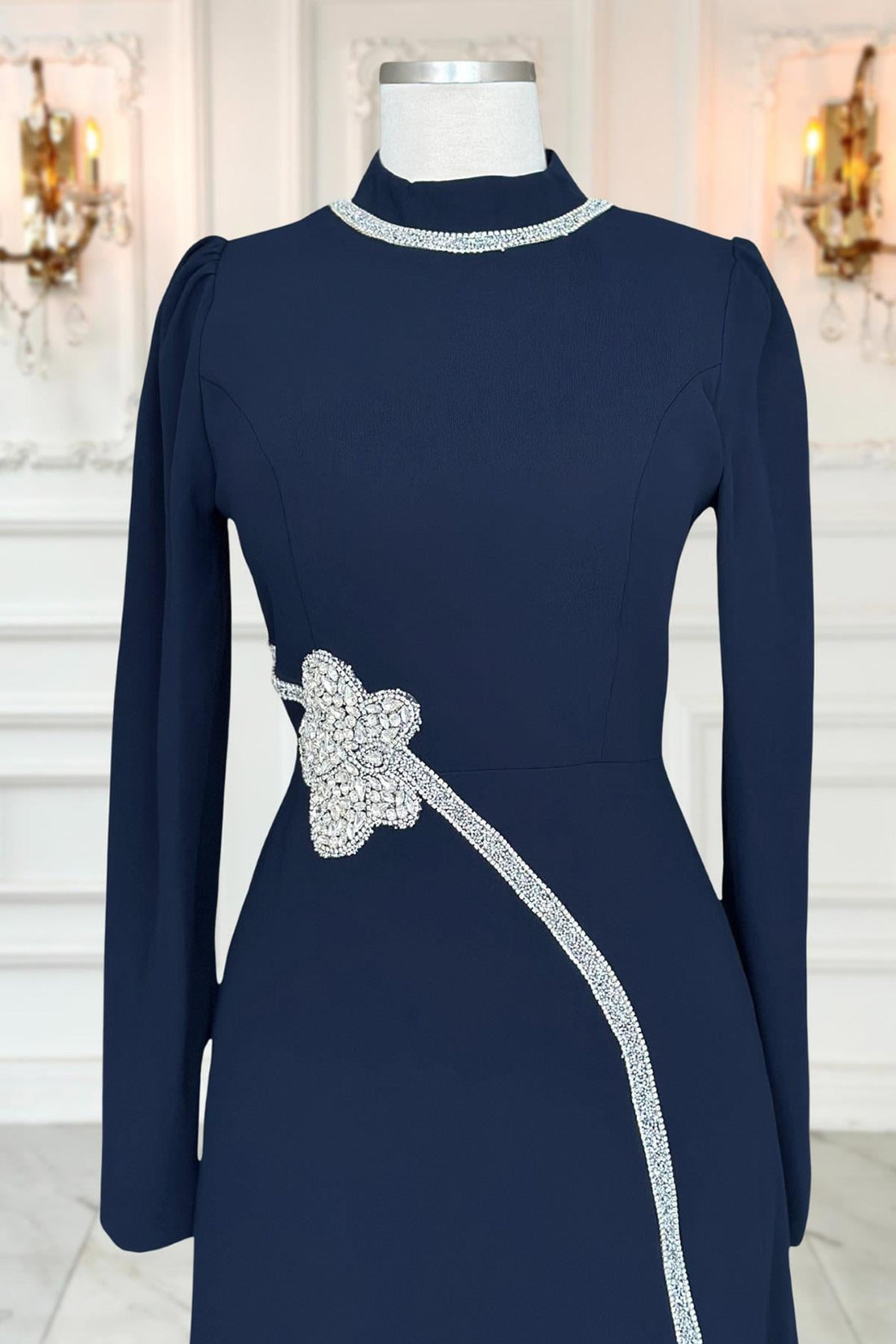 Zühre Modest Evening Dress - Navy