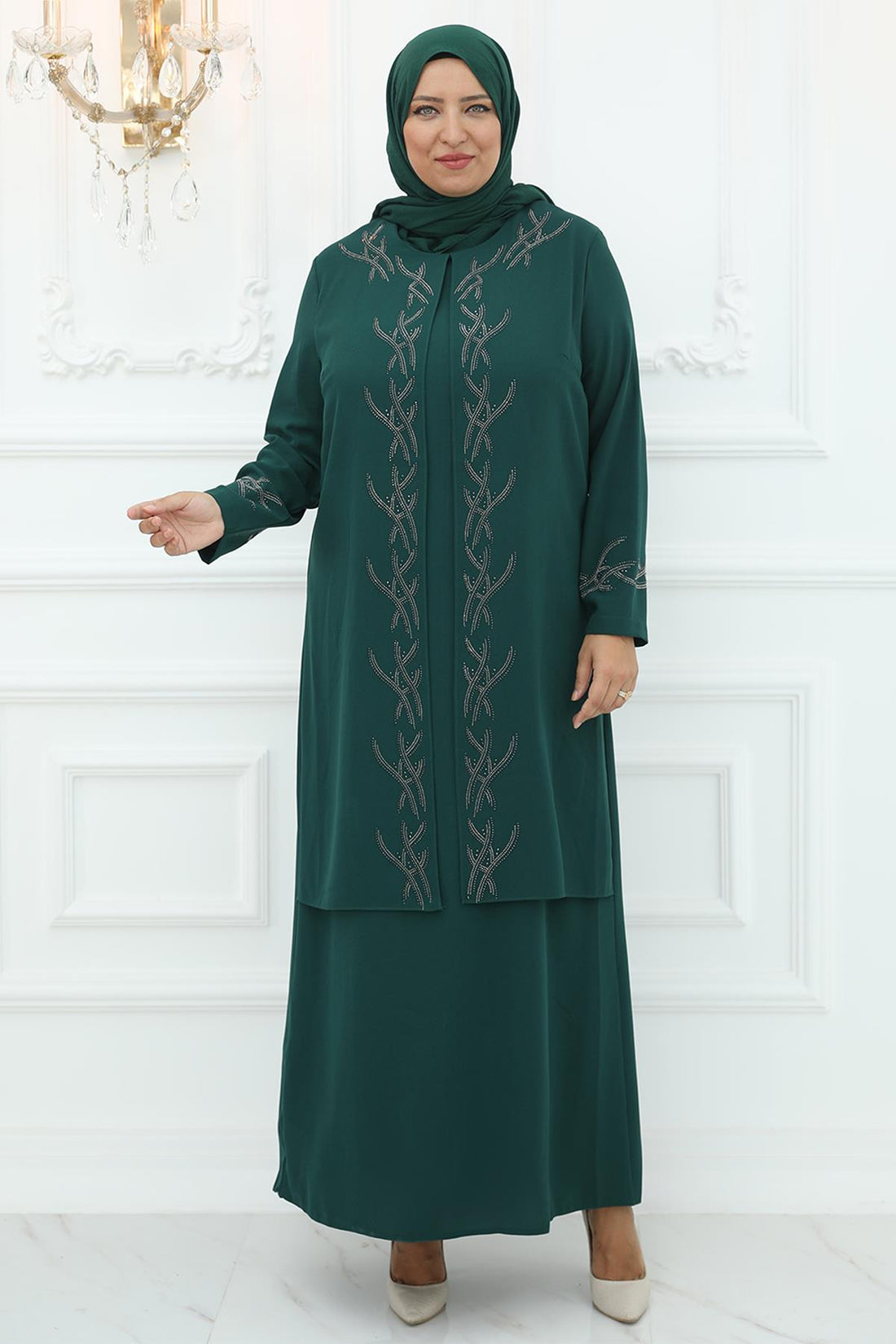 Züleyha Modest Evening Dress - Emerald
