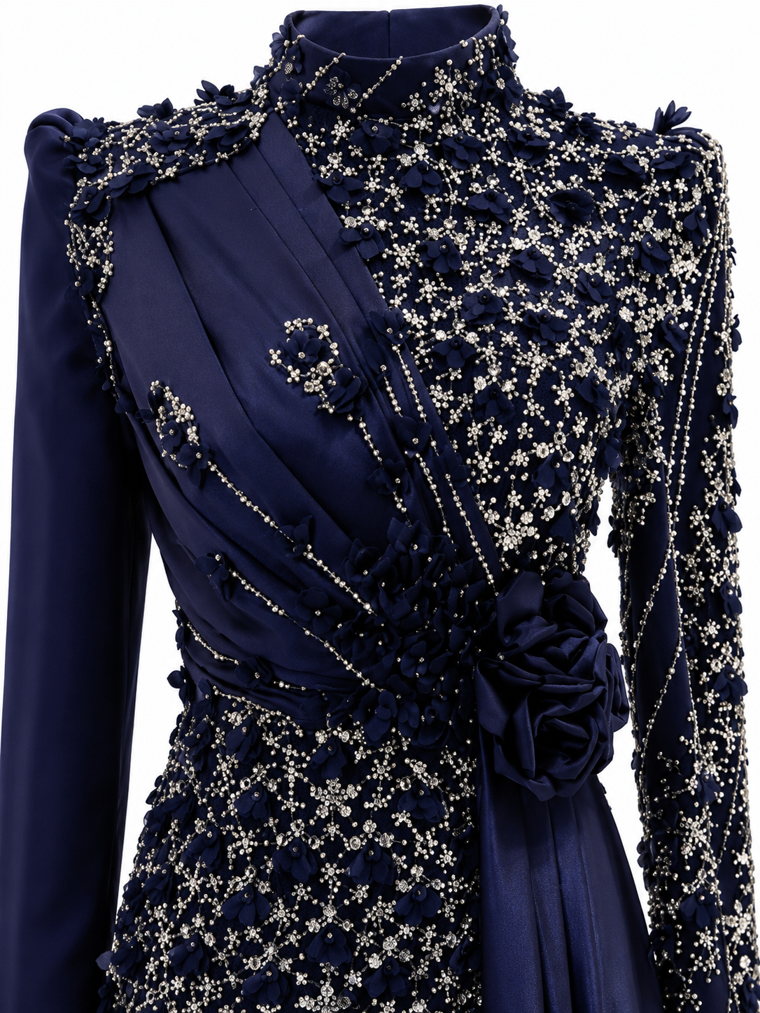 Mimosa Modest Evening Dress - Navy