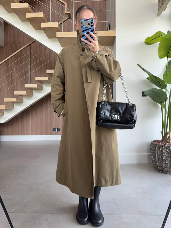 Khaki trench coat
