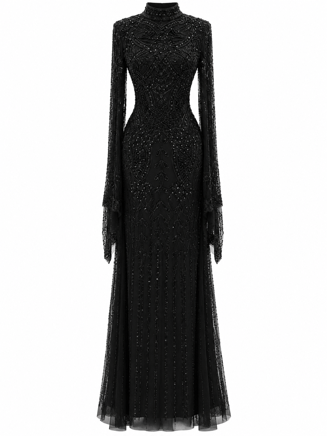 Couture Zevaria Modest Evening Dress - Black