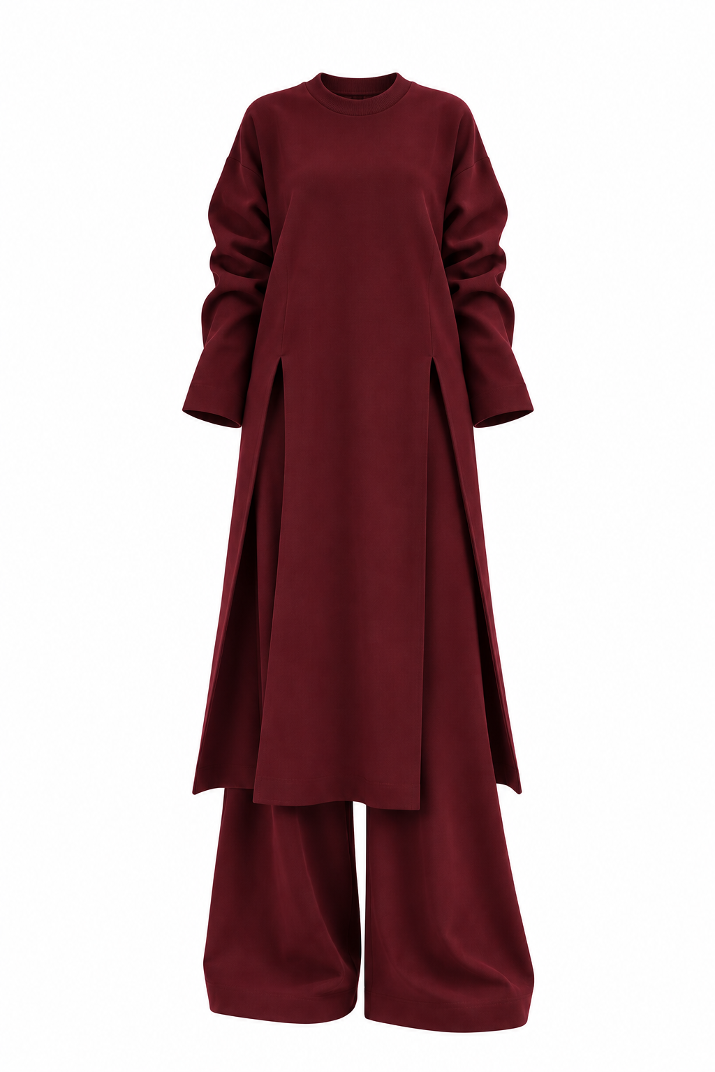 Mirea Knit Two-Piece Set – Burgundy