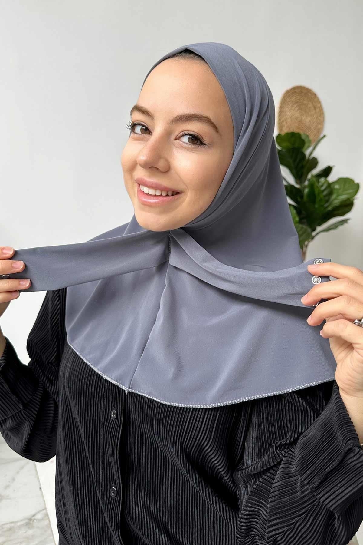 Snap-Button Swim Hijab Cap