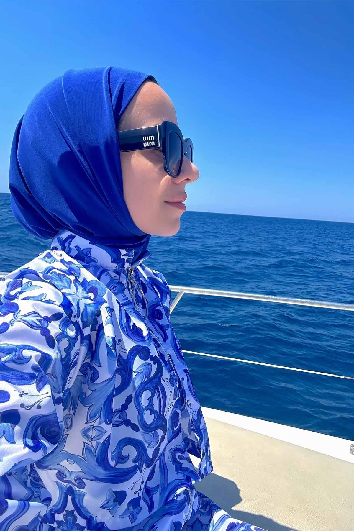 Snap-Button Swim Hijab Cap