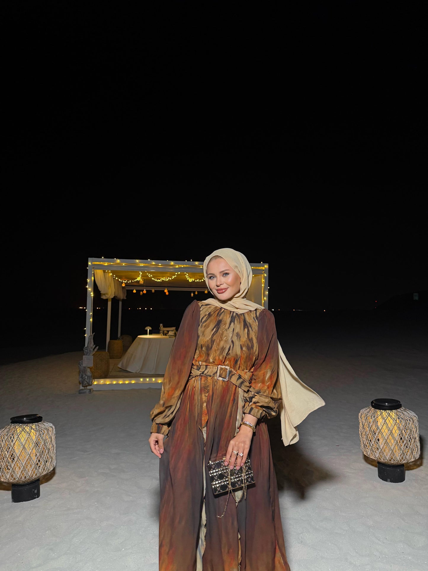 Mocha Mirage Chiffon Maxi Dress
