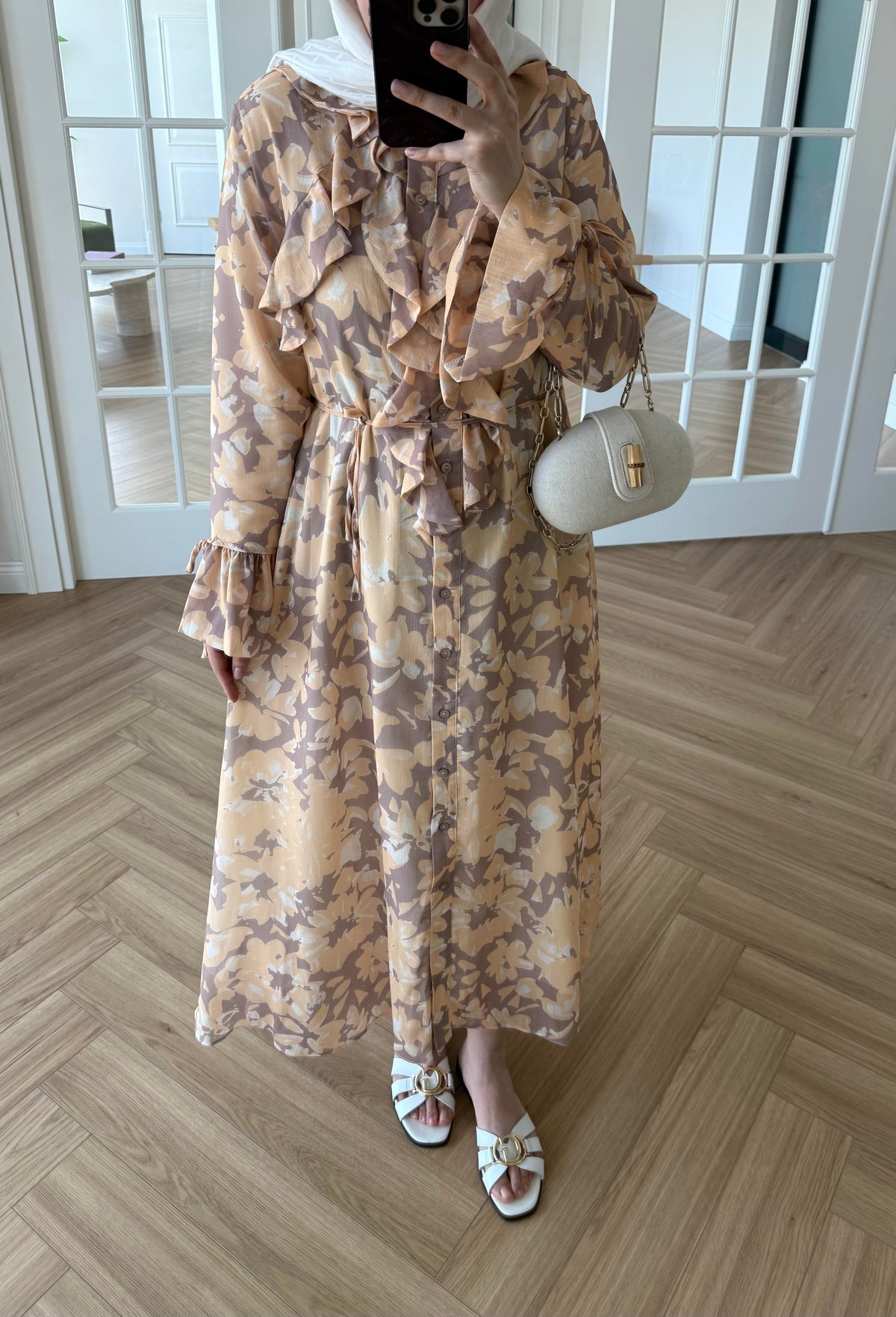 Daniala Chiffon Dress - Orange