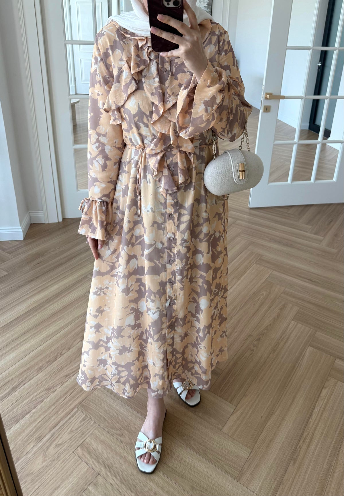 Daniala Chiffon Dress - Orange