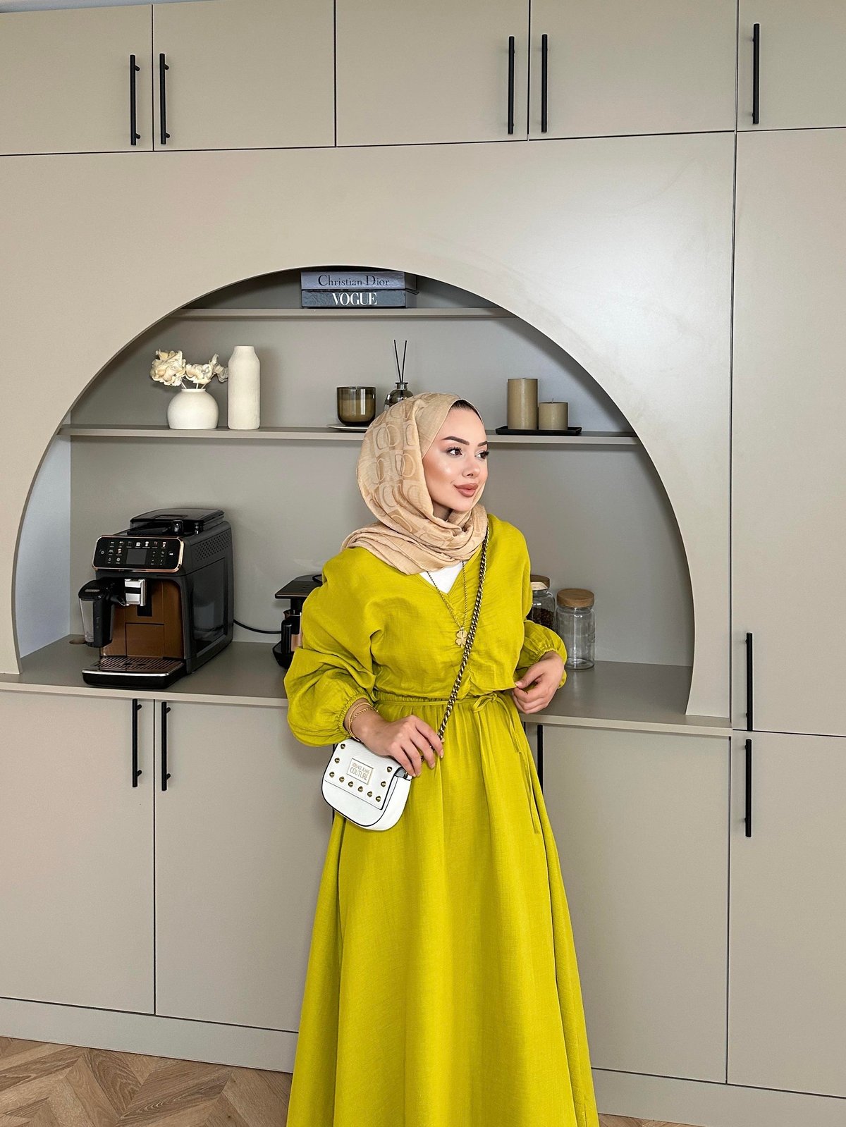 Dean Olive Muslin Dress