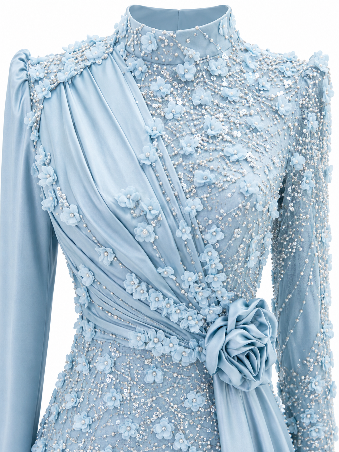 Mimosa Modest Evening Dress - Blue