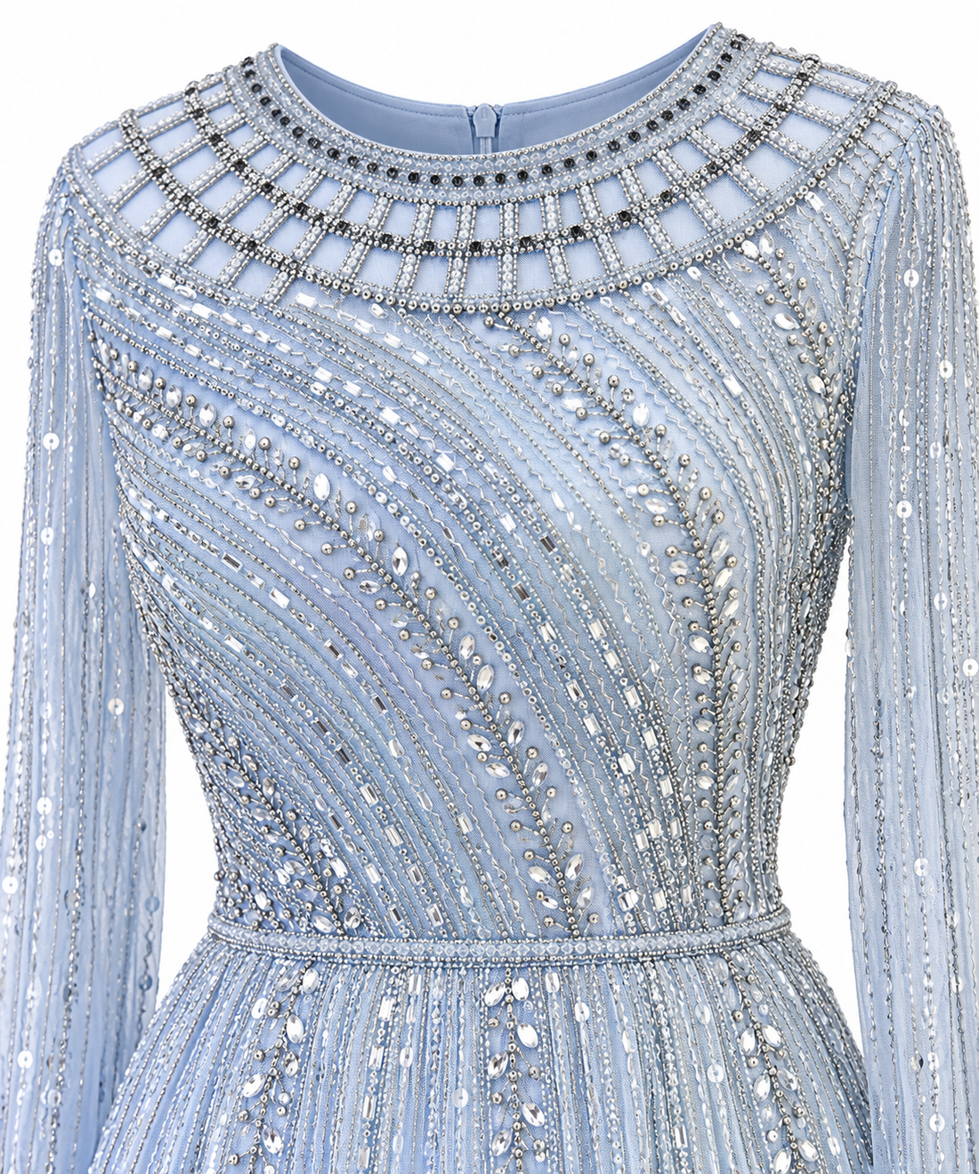 Couture Sonja Modest Evening Dress - Blue