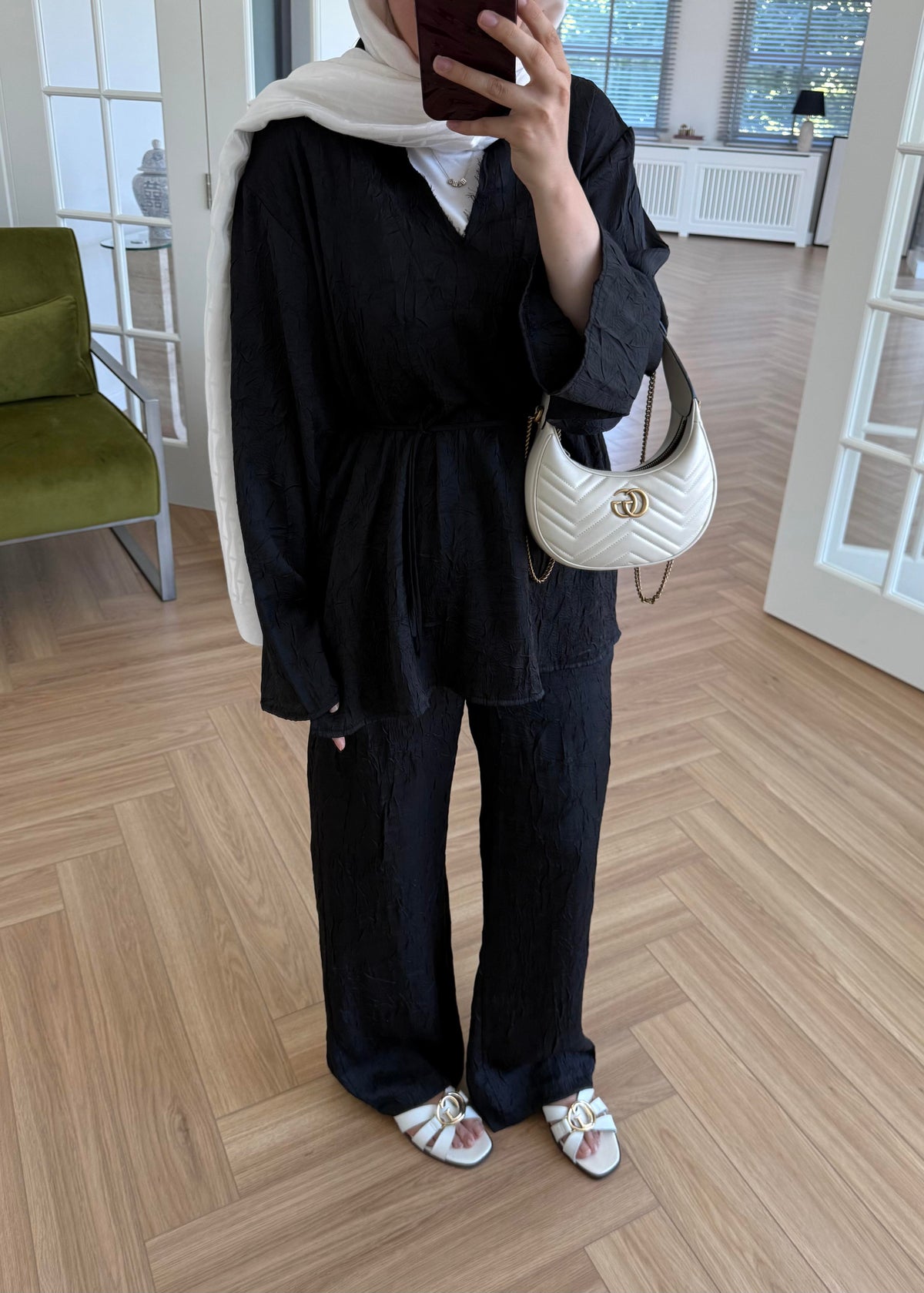 Eliza Black Pleated Set