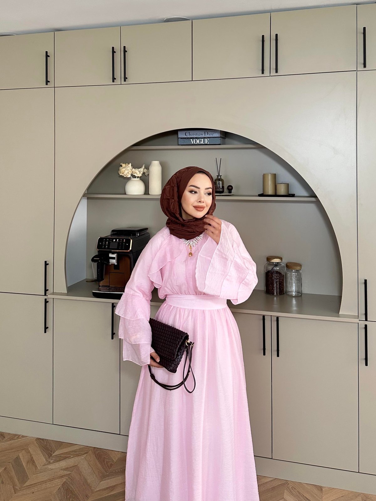 Farah Tulle Pink Maxi Dress