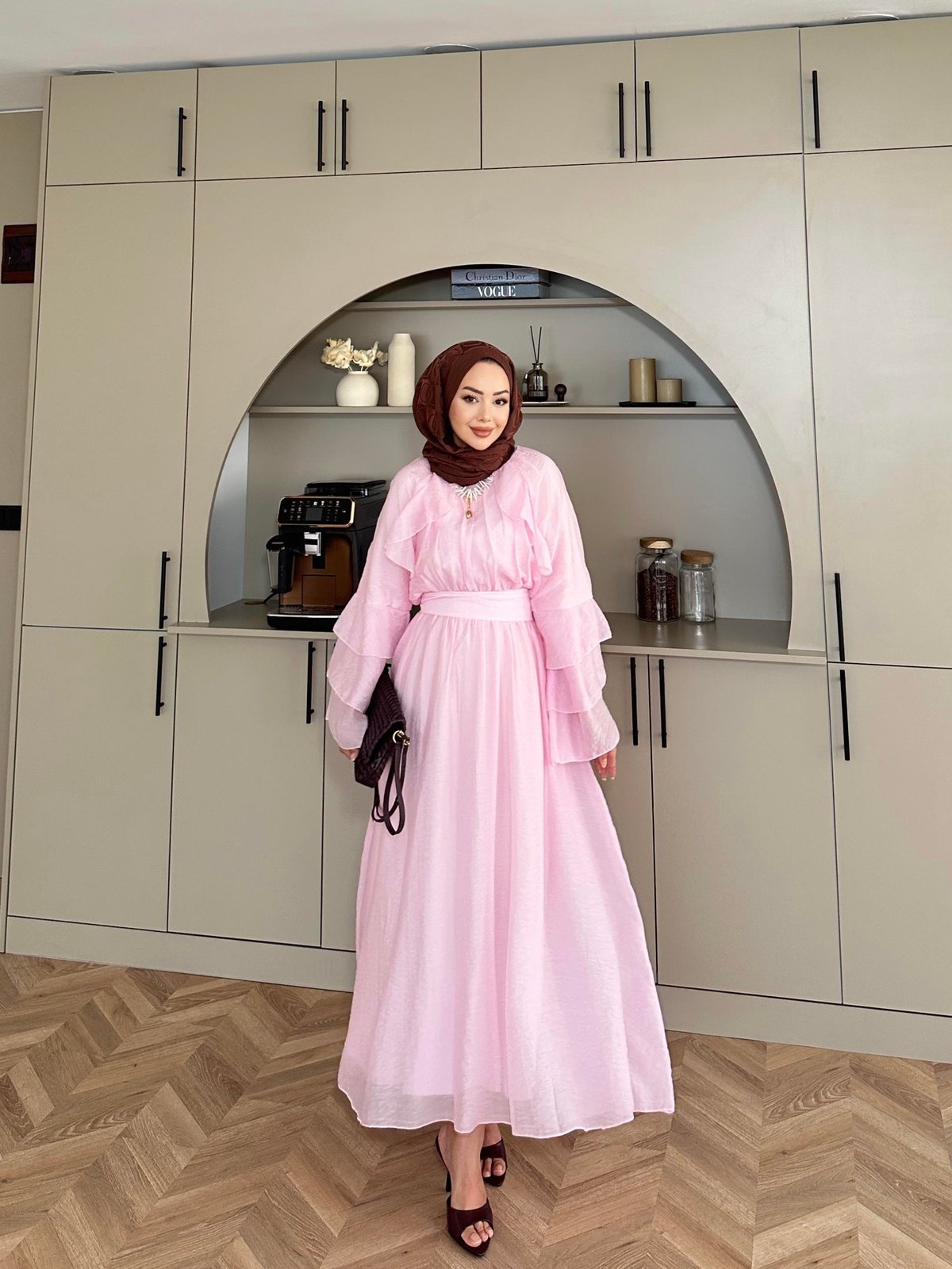Farah Tulle Pink Maxi Dress