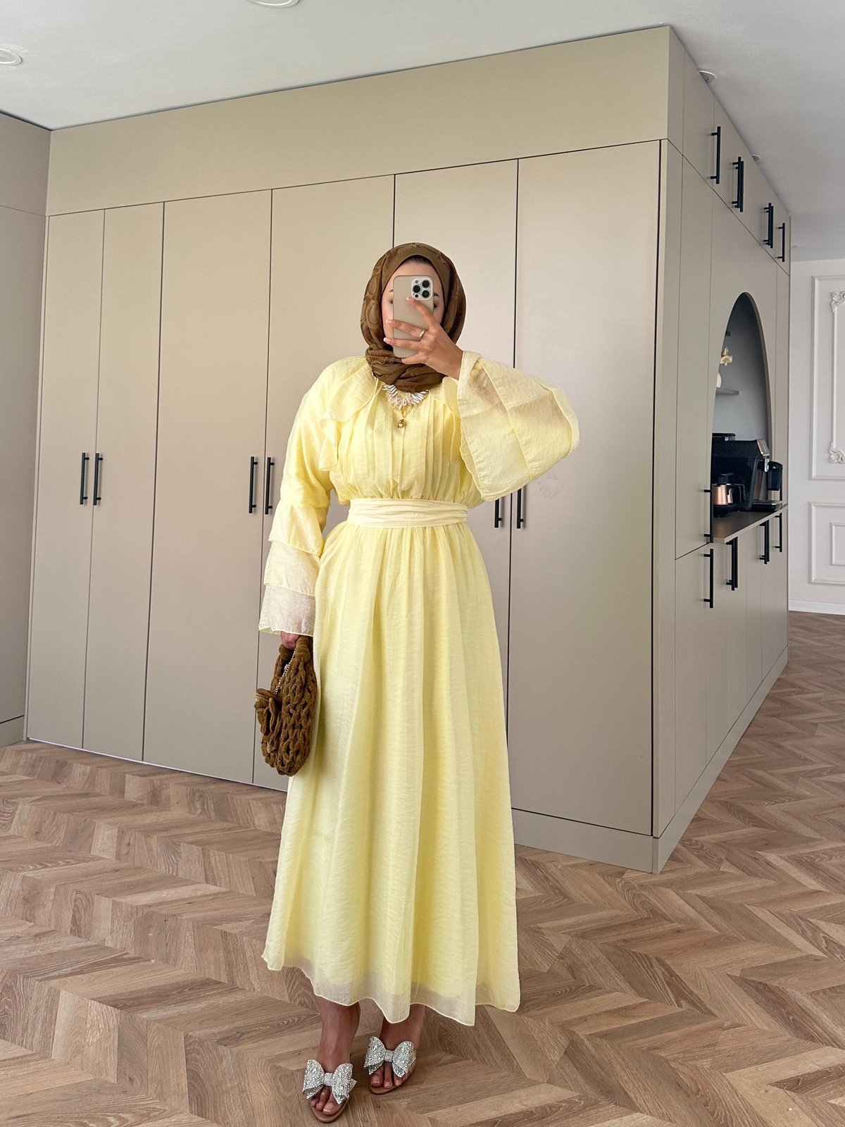 Farah Tulle Yellow Maxi Dress