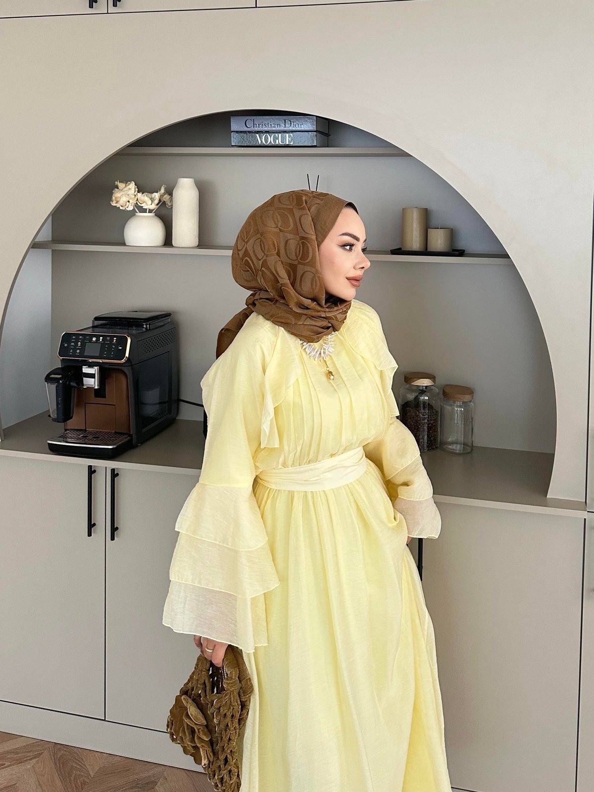 Farah Tulle Yellow Maxi Dress