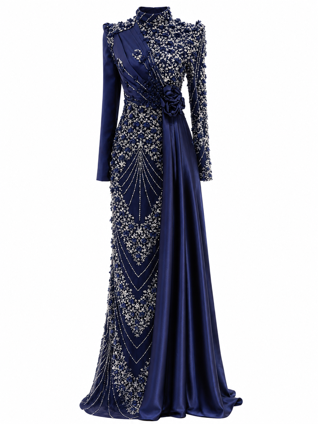 Mimosa Modest Evening Dress - Navy