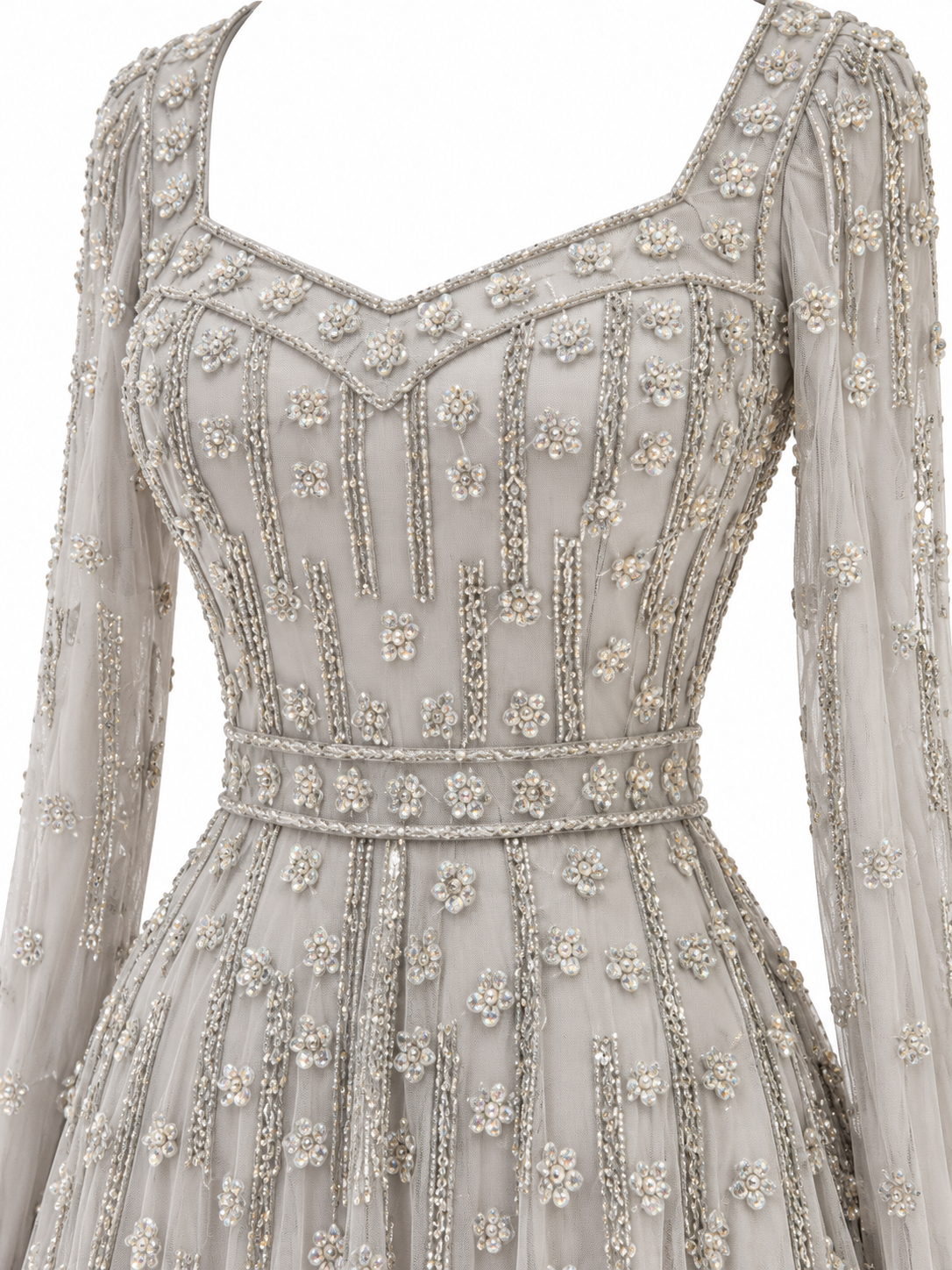 Couture Estella Evening Dress - Gray